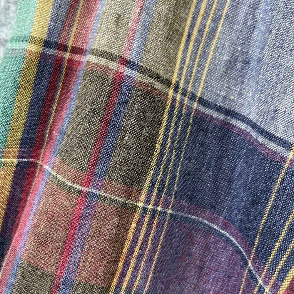 Tommy Hilfiger Shirt Large Button-Down Men's Purple Blue Green Red Plaid‎ - Picture 4 of 15